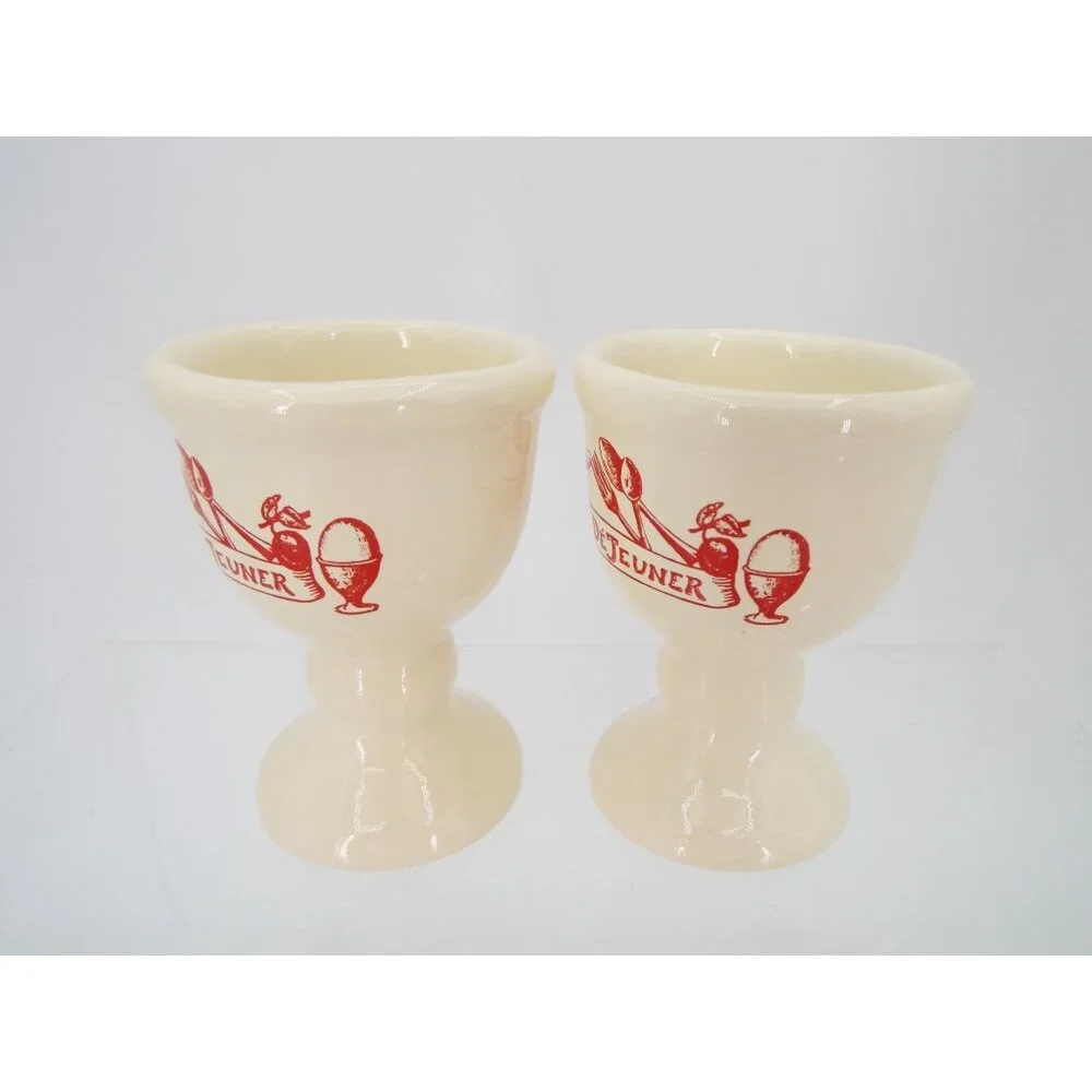 Pair of Le Comptoir De Famille France Le Petit De'Jeuner Egg Cups - Picture 2 of 9